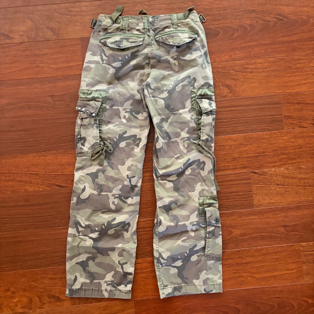 Abercrombie & Fitch Womens 25 0S Camo Cargo Pants Y2K Multi Pocket Utility